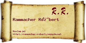 Rammacher Róbert névjegykártya